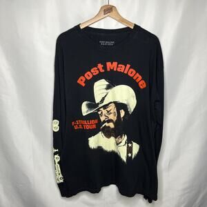 Post Malone Austin F-1 Trillion Stoney Co. US Tour Merch Longsleeve Tee XL